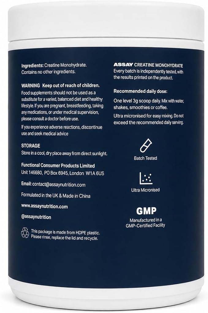 Creatine Monohydrate, Ultra-Micronised, 300g, 100 Servings.